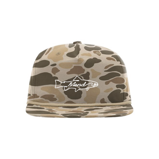 Mend Line Fish Camo Gramps Cap [White EMB]