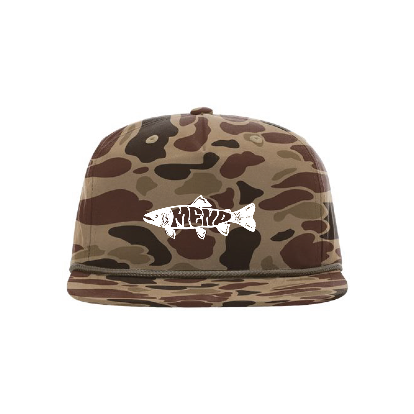 Mend Trippy Trout Camo Gramps Cap [White EMB]