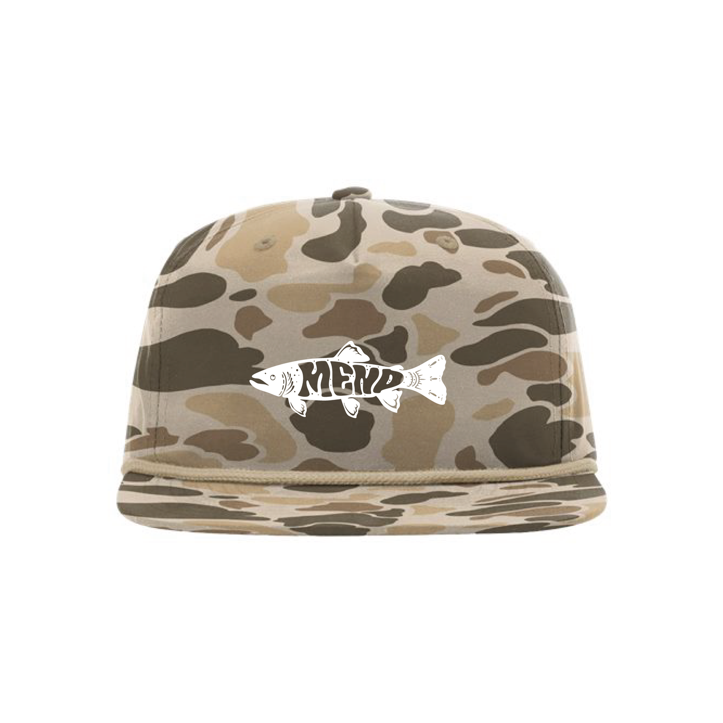 Mend Trippy Trout Camo Gramps Cap [White EMB]