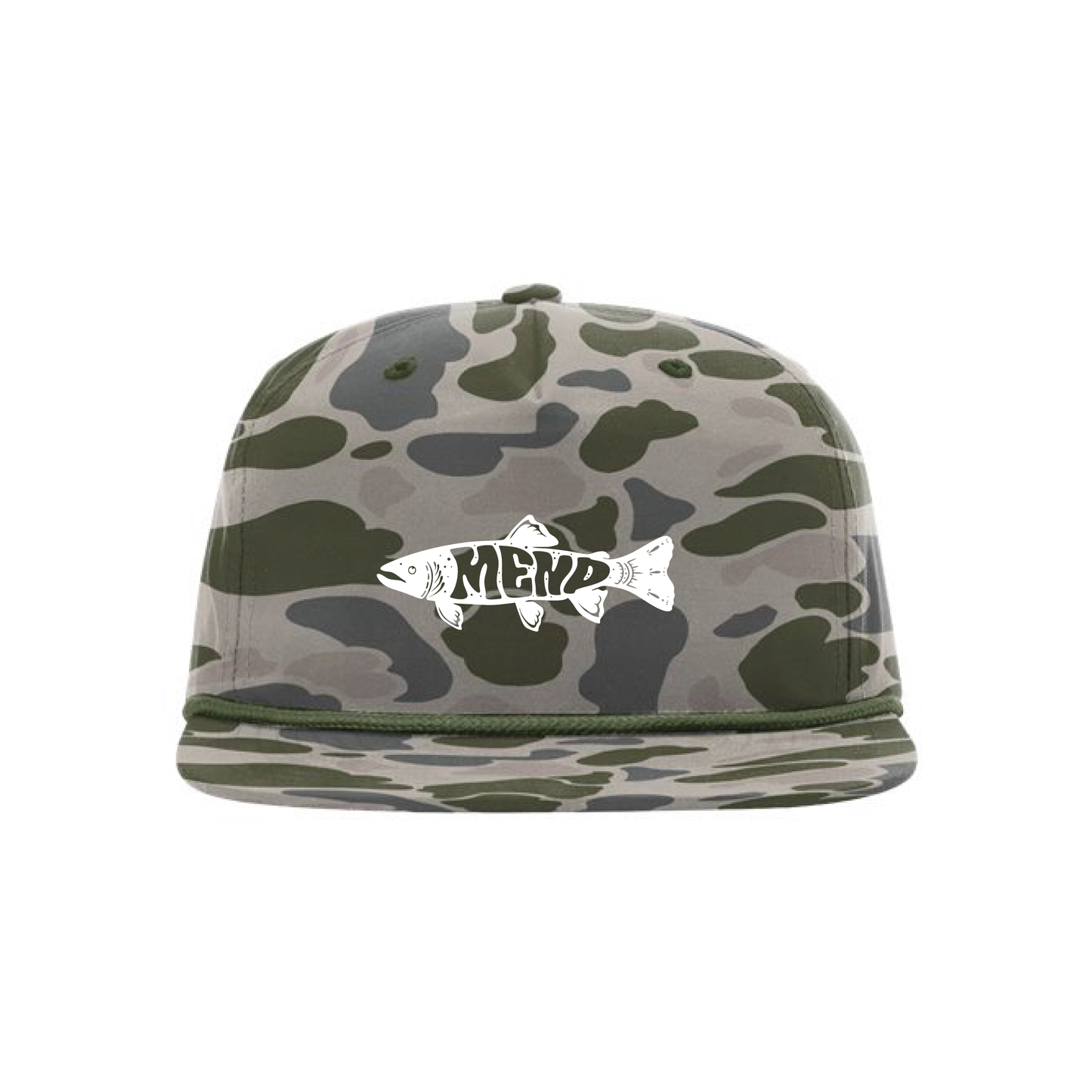 Mend Trippy Trout Camo Gramps Cap [White EMB]