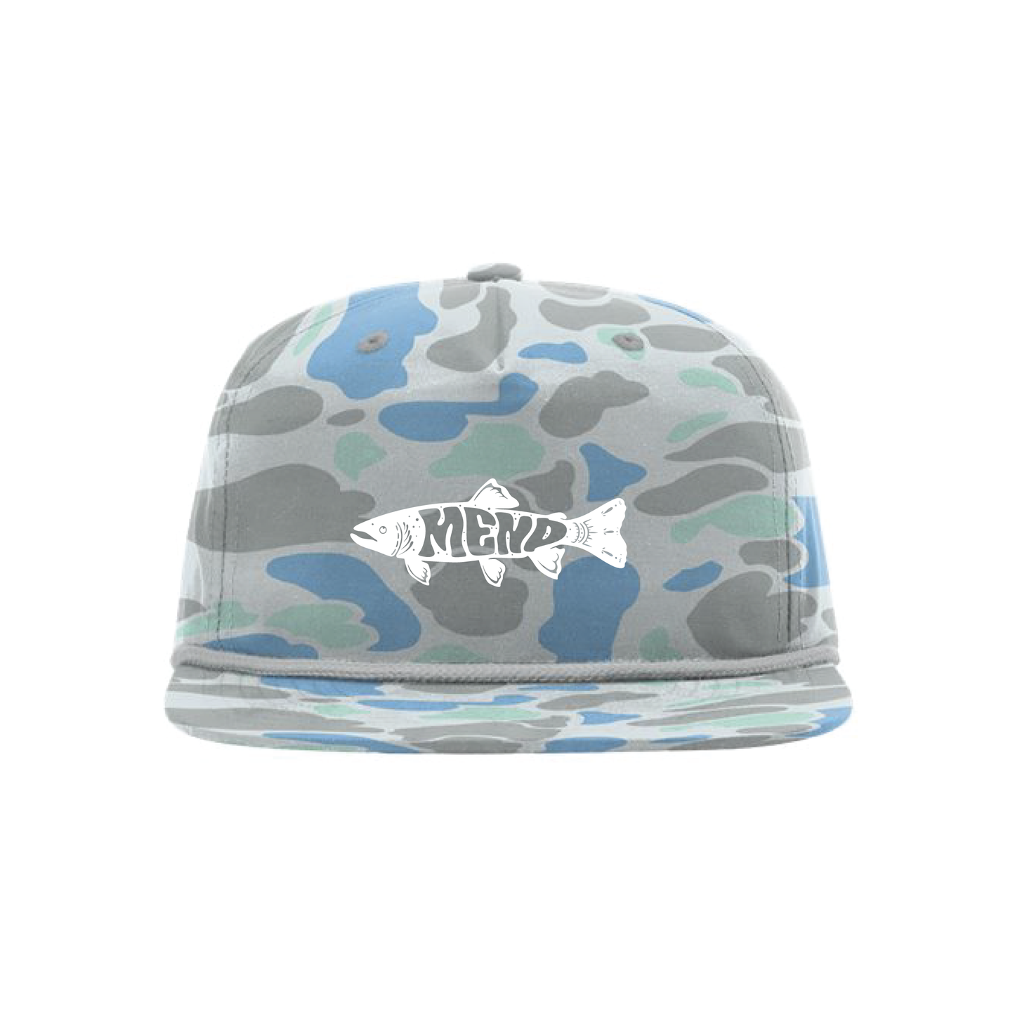 Mend Trippy Trout Camo Gramps Cap [White EMB]