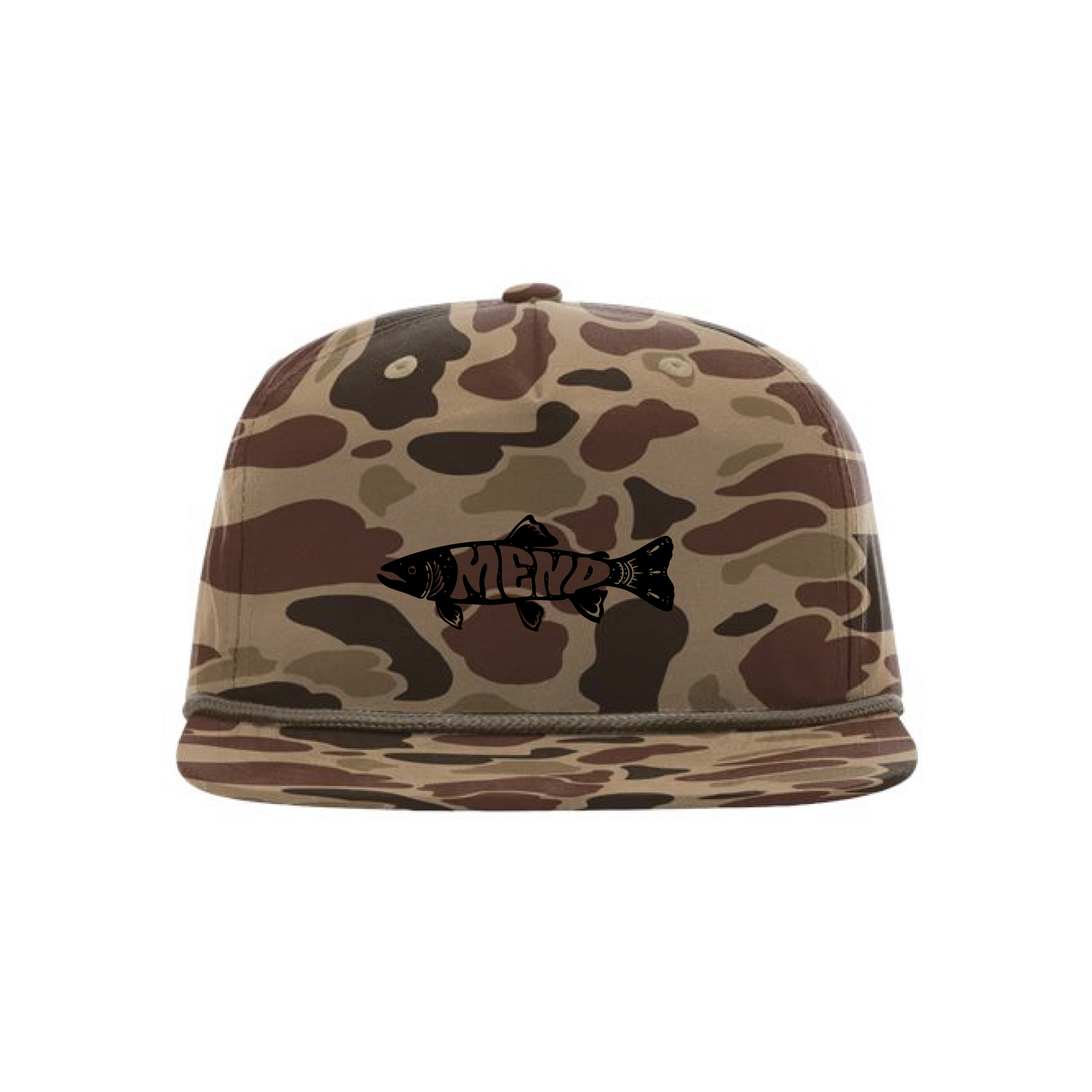 Mend Trippy Trout Camo Gramps Cap [Black EMB]