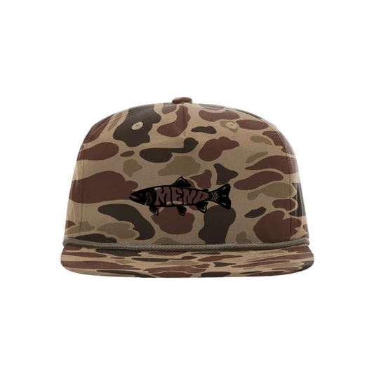 Mend Trippy Trout Camo Gramps Cap [Black EMB]